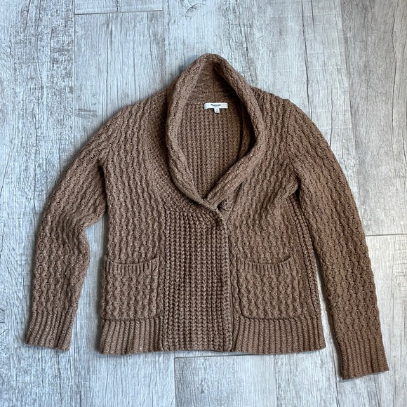 Madewell Womens Sweater X Small Brown Knit Casual‎ Career Cardigan - Picture 3 of 9